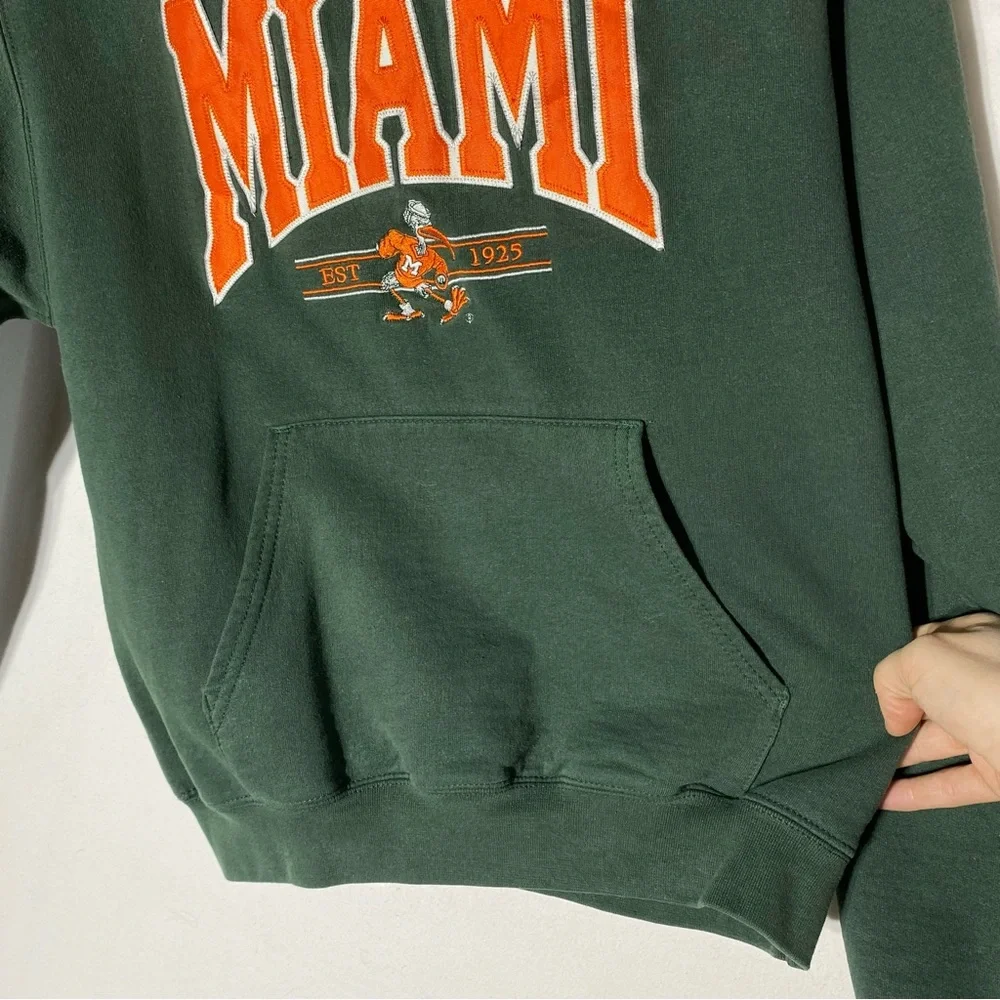 Champion Green Orange Miami Hurricanes Hoodie S Streetwear Collegiate Preppy - Picture 10 of 16